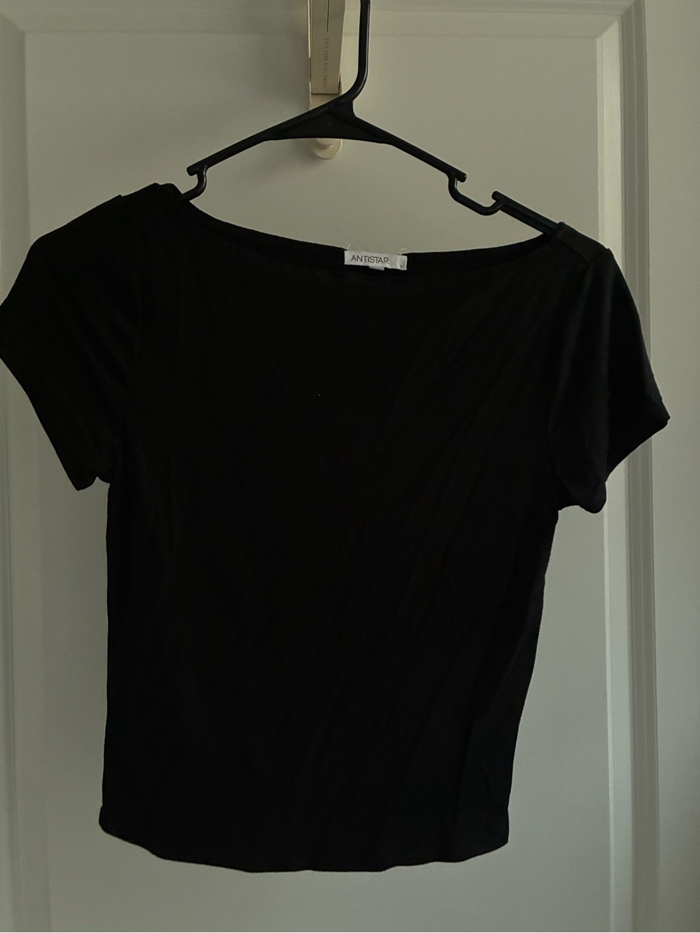 Women's Black Short Sleeve Scoop Neck Top